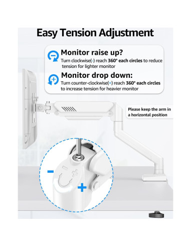 Soporte Doble Monitor MOUNTUP hasta 32" Ajustable Blanco