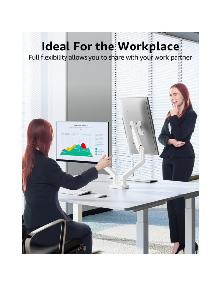 Soporte Doble Monitor MOUNTUP hasta 32" Ajustable Blanco Soporte Doble Monitor MOUNTUP hasta 32" Ajustable Blanco