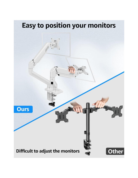 Soporte Doble Monitor MOUNTUP hasta 32" Ajustable Blanco Soporte Doble Monitor MOUNTUP hasta 32" Ajustable Blanco