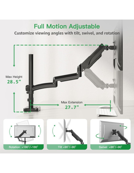 Soporte de Monitor MONTAR PRO Ajustable 13-32" 8.99kg