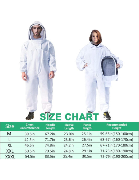 Traje de Apicultor LONGADS XXL con Guantes y Capucha