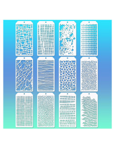 Set de 12 Plantillas de Arte Mixto EYUNSTAR para Pintura