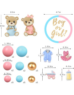 Decoración de pastel de osito LEFUBABY para revelación de género 2