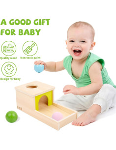 Caja de Permanencia Montessori Adena con 3 Pelotas 24x14x11 cm 2