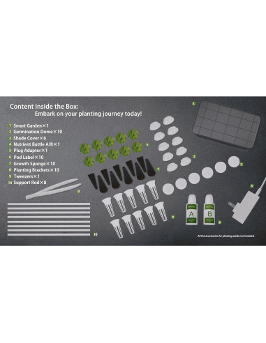 Sistema Hidropónico Homeleafy 8-Pods Jardín Interior LED