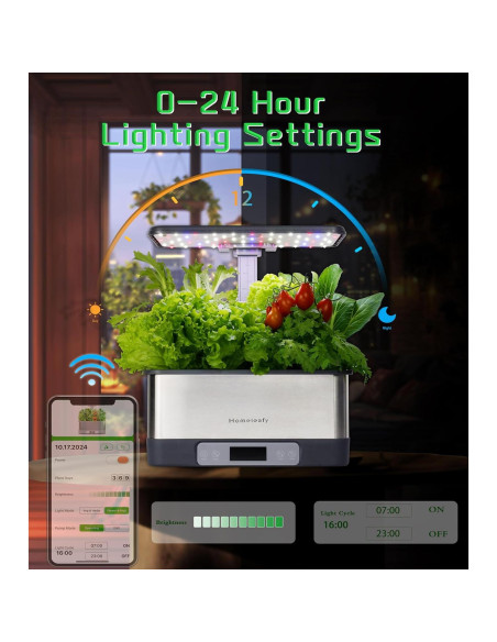 Sistema Hidropónico Homeleafy 8-Pods Jardín Interior LED