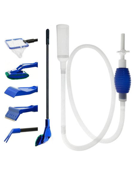 Kit de limpieza para acuarios GreenJoy - 5 en 1 y sifón