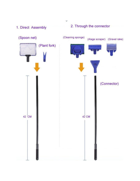 Kit de limpieza para acuarios GreenJoy - 5 en 1 y sifón