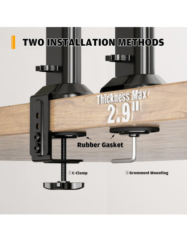 Soporte Doble para Monitores Hemudu HD04B-002 13-34" Negro