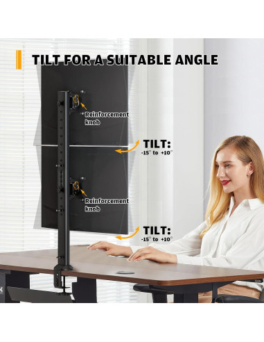 Soporte Doble para Monitores Hemudu HD04B-002 13-34" Negro