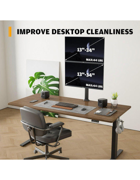 Soporte Doble para Monitores Hemudu HD04B-002 13-34" Negro