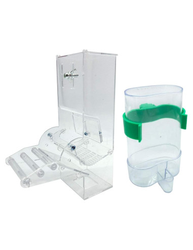 Comedero Automático Hamiledyi 2 Pcs para Aves 6x7.5x21 cm