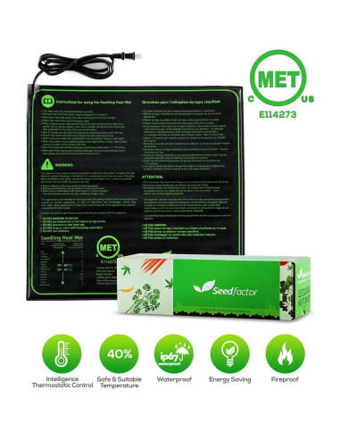 Alfombrilla Térmica Seedfactor 50,8x50,8 cm para Plántulas