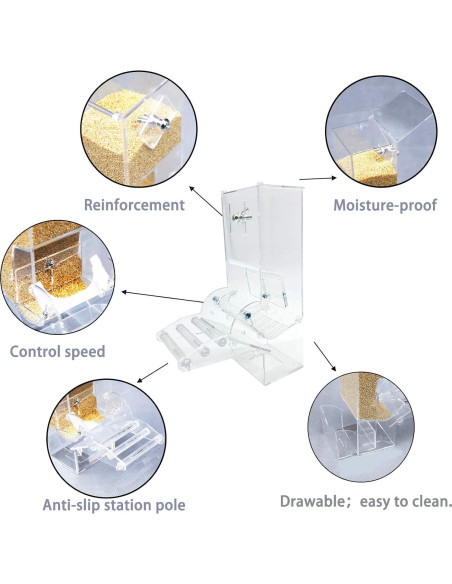 Comedero Automático Hamiledyi 2 Pcs para Aves 6x7.5x21 cm