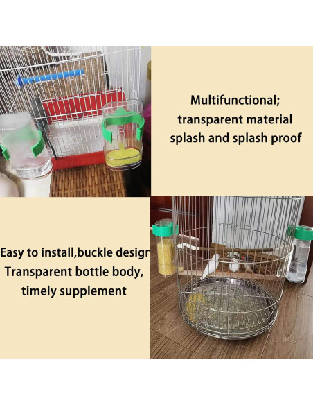 Comedero Automático Hamiledyi 2 Pcs para Aves 6x7.5x21 cm