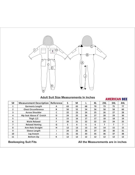 Traje de Apicultura American Bee Algodón Mediano A Prueba Picaduras