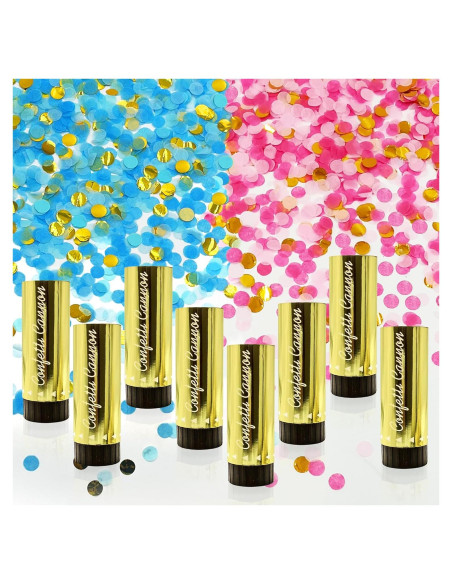 Confeti de Revelación de Género 8 PCS LEFUBABY Rosa y Azul