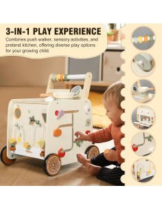 Andador de Madera Pithfor 3 en 1 con Cocina y Actividades 2