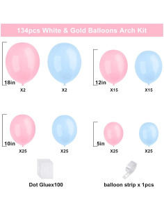 Kit de Arco de Globos Rosa y Azul YMSZ 134pcs Decoración Fiesta 2
