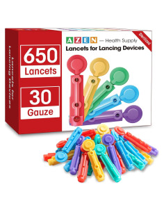 Lancetas Estériles AZEN 650 Pcs 30G para Diabetes