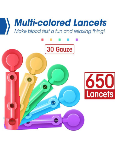 Lancetas Estériles AZEN 650 Pcs 30G para Diabetes