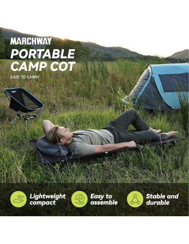 Cama Plegable MARCHWAY para Camping 2,95 kg Negra