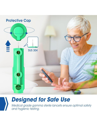 Lancetas Estériles AZEN 650 Pcs 30G para Diabetes