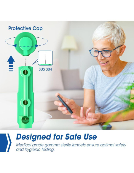 Lancetas Estériles AZEN 650 Pcs 30G para Diabetes