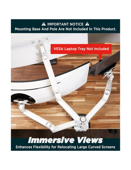 Brazo de Monitor ULTRARM MA20PW-A Ajustable Blanco 49"