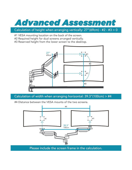 Brazo de Monitor ULTRARM MA20PW-A Ajustable Blanco 49"