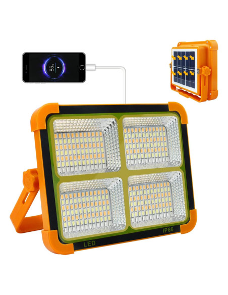 Luz Solar Portátil CREATESTAR 100W 12000mAh LED 4 Modos