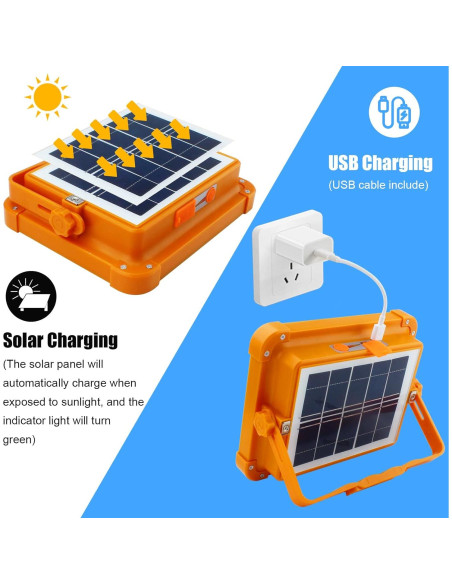 Luz Solar Portátil CREATESTAR 100W 12000mAh LED 4 Modos