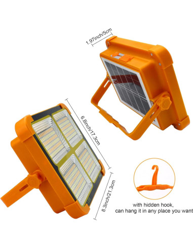 Luz Solar Portátil CREATESTAR 100W 12000mAh LED 4 Modos