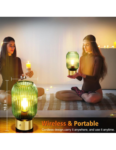 Lámpara de Mesa Recargable LEDIKON Vintage Dimmable 3 Niveles