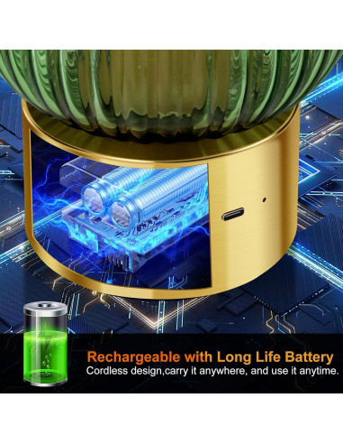 Lámpara de Mesa Recargable LEDIKON Vintage Dimmable 3 Niveles