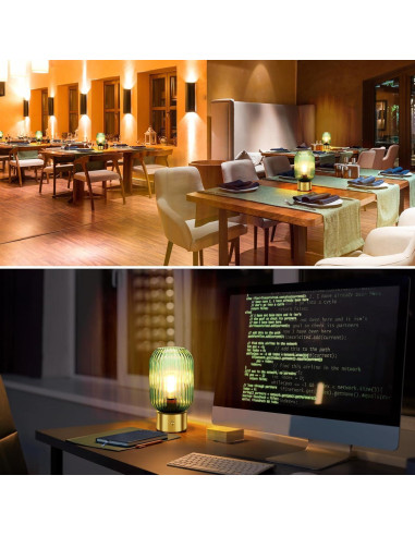 Lámpara de Mesa Recargable LEDIKON Vintage Dimmable 3 Niveles