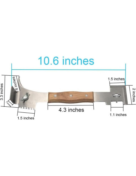 AukBeeFun Herramienta de Colmena 7 en 1 Acero Inoxidable