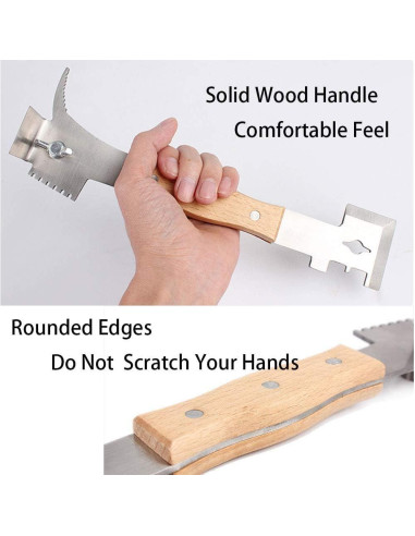 AukBeeFun Herramienta de Colmena 7 en 1 Acero Inoxidable