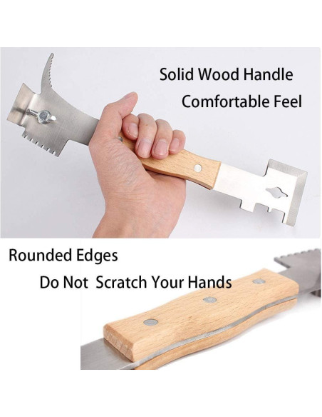 AukBeeFun Herramienta de Colmena 7 en 1 Acero Inoxidable