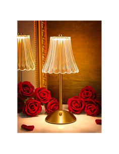 Lámpara Mini Vintage Dorada Rosa Recargable 10 Brillos