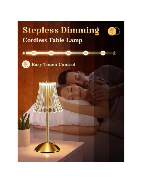 Lámpara Mini Vintage Dorada Rosa Recargable 10 Brillos