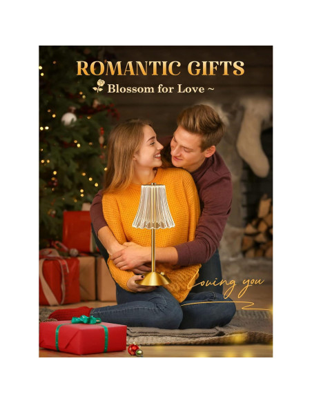 Lámpara Mini Vintage Dorada Rosa Recargable 10 Brillos