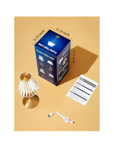 Lámpara Mini Vintage Dorada Rosa Recargable 10 Brillos