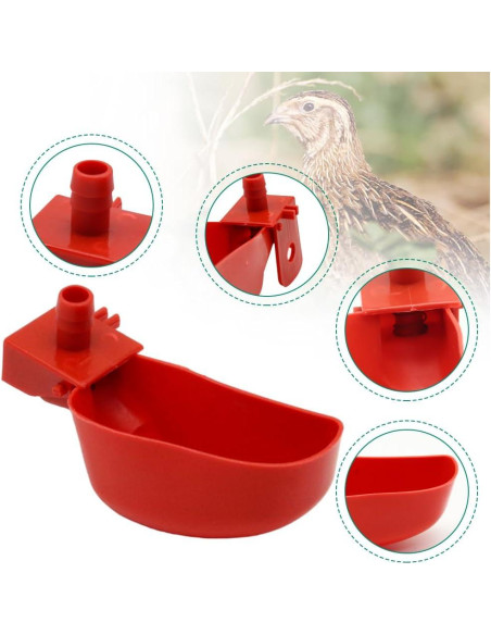 12 Tazas Bebederos Automáticos para Aves MODUODUO Rojo