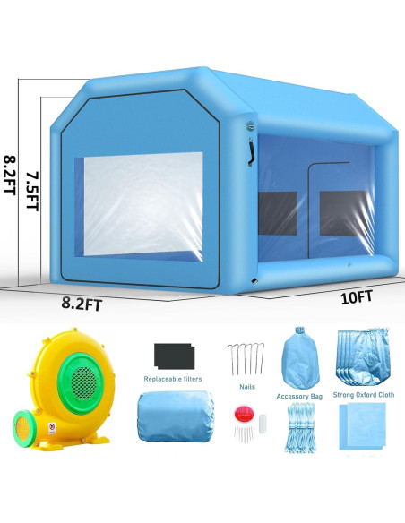 Cabina de Pintura Inflable LVAOSTT 3x2.5x2.5m con Soplador 550W