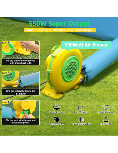 Cabina de Pintura Inflable LVAOSTT 3x2.5x2.5m con Soplador 550W