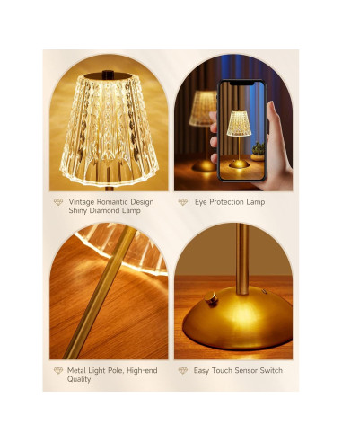 Lámpara Inalámbrica ONEFIRE 2000mAh Táctil 3 Colores