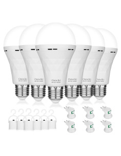 Bombillas Recargables Ostwiki 9W E27 Paquete de 6 Blancas