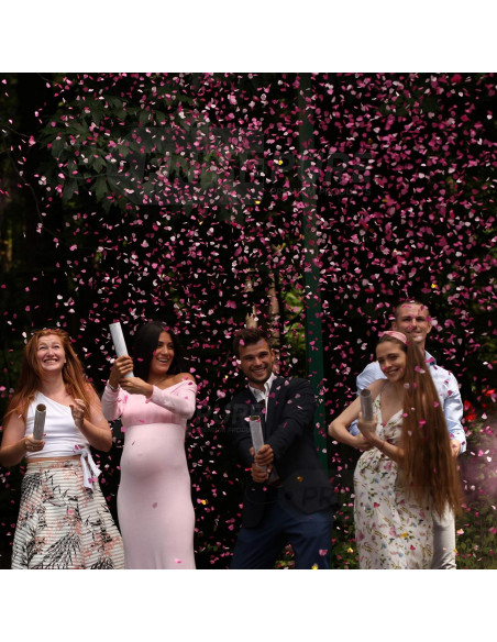 Cañón de Confeti PrimePure Rosa Corazones - Paquete de 2