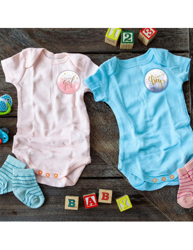 80 Piezas Pines de Botón Acuarela Revelación de Género 3.8 cm